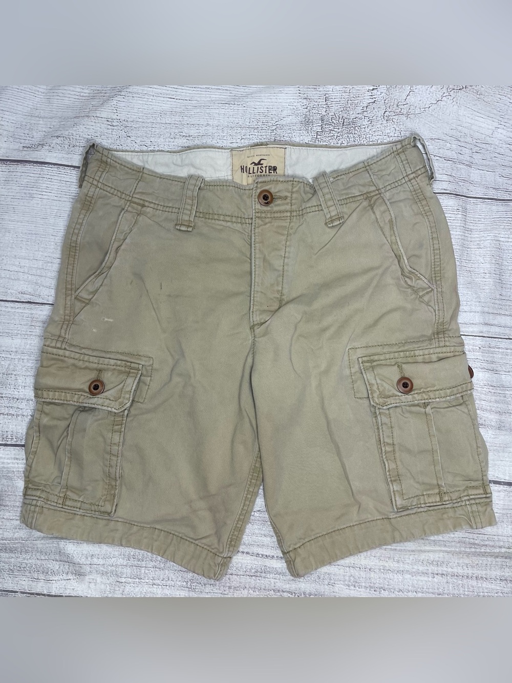 Hollister Cargo Men’s 30 Vintage Brown Button Fly Multi Pocket Y2K
